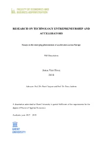 Research on Technology Entrepreneurship and Accelerators