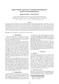 Single Classifier Approach for Verb Sense Disambiguation Based On
