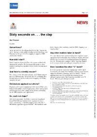 Sixty Seconds on . . . the Clap