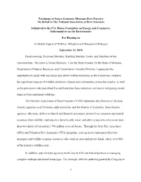 Testimony of Sonya Germann, Montana State Forester on Behalf of the National Association of State Foresters Submitted to the U