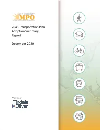 2045 Transportation Plan Adoption Summary Report
