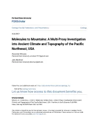 A Multi-Proxy Investigation Into Ancient Climate and Topography of the Pacific Northwest, USA