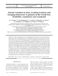 Annual Variation in Diets, Feeding Locations and Foraging Behaviour of Gannets in the North Sea: Flexibility, Consistency and Constraint