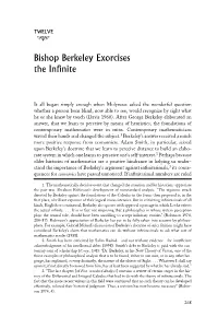 Bishop Berkeley Exorcises the Infinite