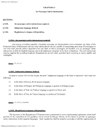 CHAPTER 13 Air Passenger Safety Instructions SECTIONS § 1301. Air