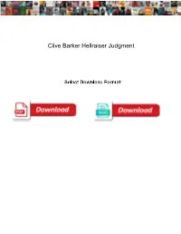 Clive Barker Hellraiser Judgment
