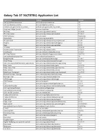 Galaxy Tab S7 5G(T878U) Application List