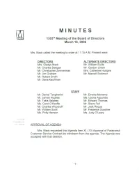 III. Approval of Minutes of March 16, 2006
