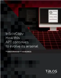 Insidecopy: How This APT Continues to Evolve Its Arsenal