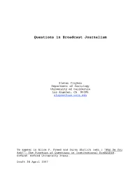 Journalistic Questioning