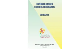 National Cancer Control Programme Guidelines