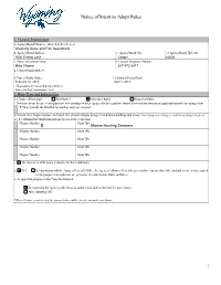 Notice of Intent to Adopt Rules 8