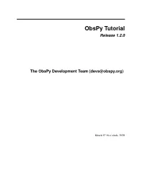 Obspy Tutorial Release 1.2.0