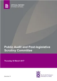 Public Audit and Post-Legislative Scrutiny Committee