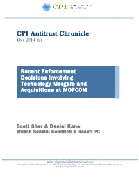 Recent Enforcement Decisions Involving Technology Mergers and Acquisitions at MOFCOM