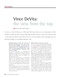 Vince Devita: the View from the Top