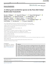 A Robust Goal Is Needed for Species in the Post‐2020 Global Biodiversity
