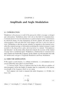 Amplitude and Angle Modulation