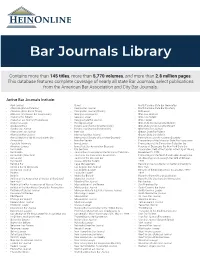 Bar Journals Library