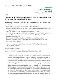 Changes in Arable Land Demand for Food in India and China: a Potential Threat to Food Security