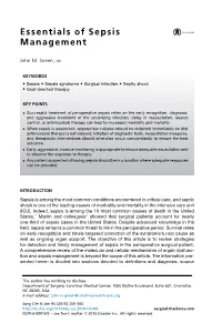 Essentials of Sepsis Management