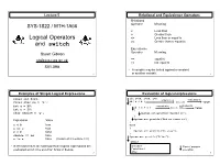 Logical Operators and Switch