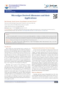 Microalgae Derived Alkenones and Their Applications