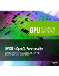 NVIDIA's Opengl Functionality