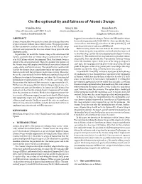 On the Optionality and Fairness of Atomic Swaps