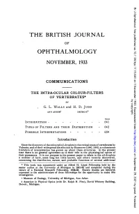The Intra-Ocular Colour-Filters Of