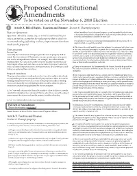 2018 Proposed Constitutional Amendment