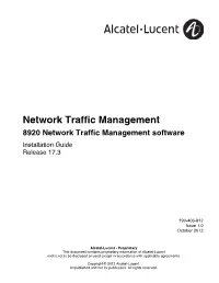 8920 Network Traffic Management Software Installation Guide Release 17.3