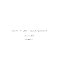 Epistemic Modality, Mind, and Mathematics
