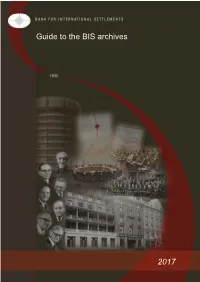 Guide to the BIS Archives 2017