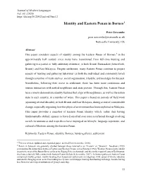 Identity and Eastern Penan in Borneo1