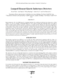 Lumped Element Kinetic Inductance Detectors