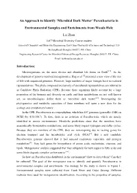 'Microbial Dark Matter' Parcubacteria in Environmental Samples And