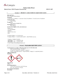 Safety Data Sheet Material Name: Wcl6 (Tungsten Hexachloride) SDS ID: 320P