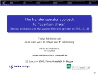 The Transfer Operator Approach to ``Quantum Chaos