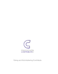 Using and Administering Contribute