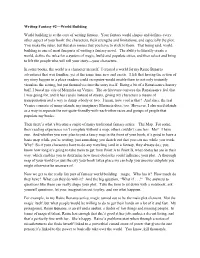 Writing Fantasy #2—World Building