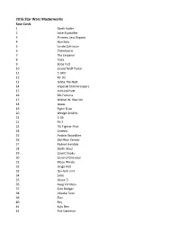2016 Topps Star Wars Masterwork Trading Card Checklist