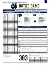 2017-18 Notre Dame Basketball Notes 1
