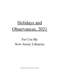 Holiday Calendar 2021 Rough Draft