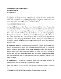 ORIGIN and EVOLUTION of BIRDS Dr. Ramesh Pathak B.Sc. (Hons.) –II