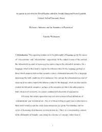 Reference, Inference and the Semantics of Pejoratives*