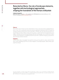 Rome Before Rome: the Role of Landscape Elements, DOI: 10.13128/Rv-7020 - Distributed Undertheterms Ofthecc-BY-4.0 Licence Press