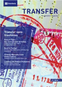 TRANSFER the Steinbeis Magazine