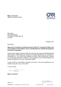 Transport for Wales Rail Limited- Complaints Handling Procedure