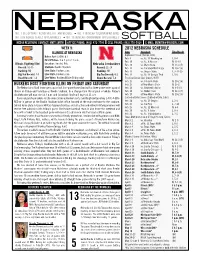 2012 NEBRASKA Schedule Huskers Host